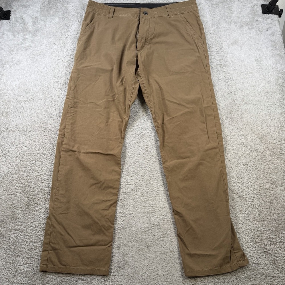 Kuhl Slax Pants Mens 36x32 Brown Performance Stretch Workwear Outdoor Hiking
